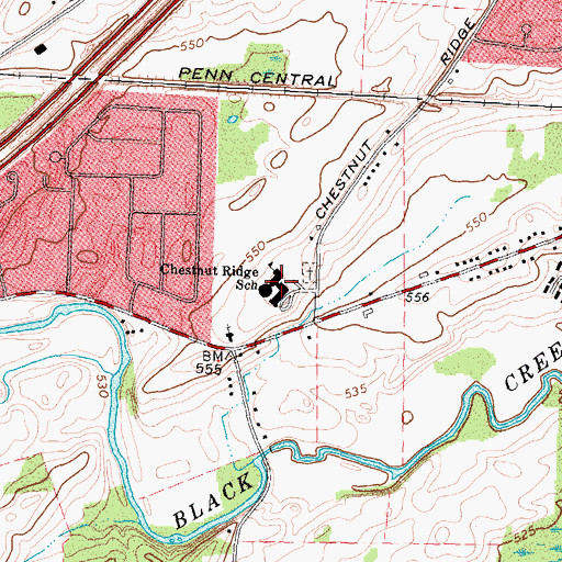Topographic Map of Chestnut Ridge Elementary School, NY