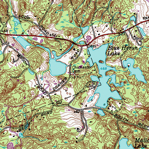 Topographic Map of Chichester Cemetery, NY