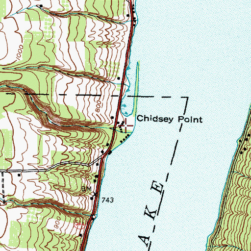 Topographic Map of Chidsey Point, NY
