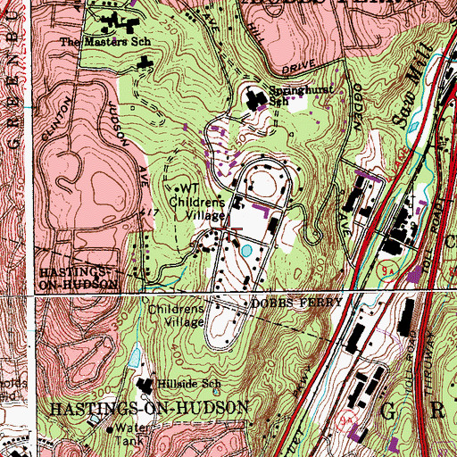 Topographic Map of Childrens Village, NY
