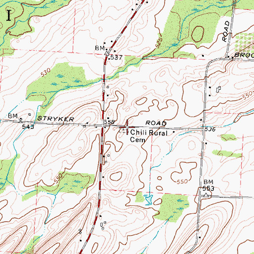 Topographic Map of Chili Rural Cemetery Number 3, NY