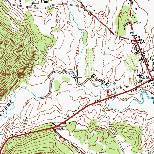Topographic Map of Chilson Brook, NY