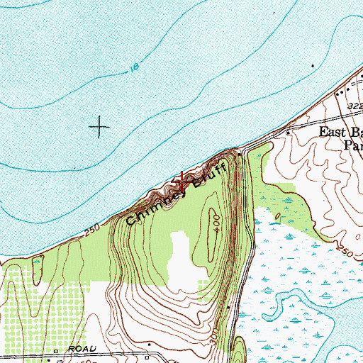 Topographic Map of Chimney Bluff, NY