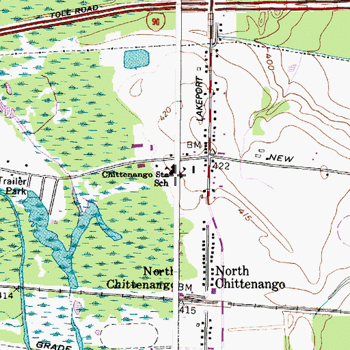 Topographic Map of Chittenango Middle School, NY