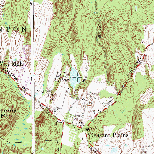 Topographic Map of Lake Chloe, NY