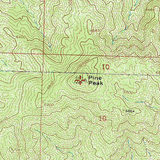 Topographic Map of Pine Peak, AZ