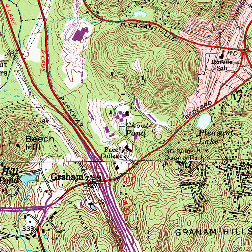 Topographic Map of Choate Pond, NY