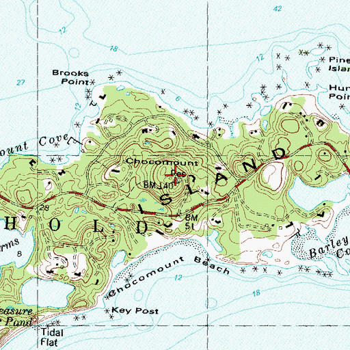Topographic Map of Chocomount, NY