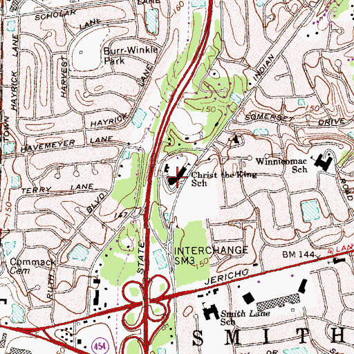 Topographic Map of Holy Family Regional School, NY
