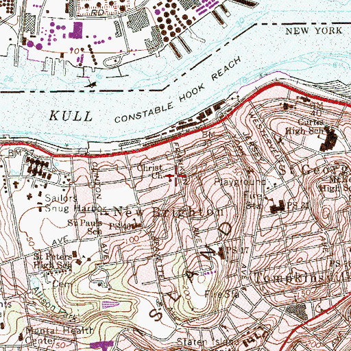 Topographic Map of Christ Episcopal Church, NY