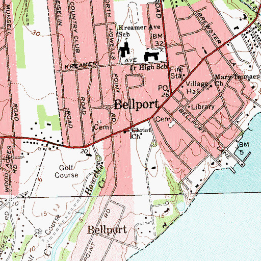 Topographic Map of Christ Episcopal Church, NY