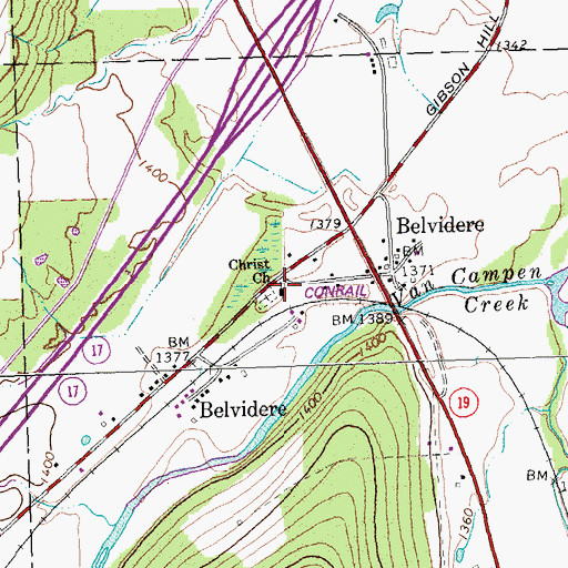 Topographic Map of Christ Church, NY