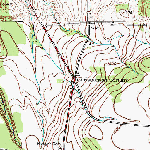 Topographic Map of Christainson Corners, NY