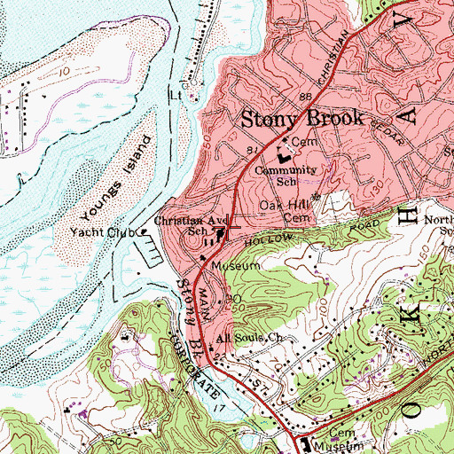 Topographic Map of Christian Avenue School (historical), NY