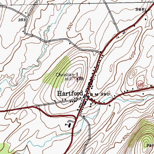 Topographic Map of Christian Hill, NY