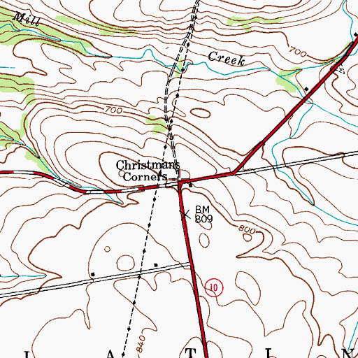 Topographic Map of Christmans Corners, NY