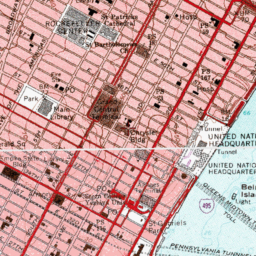 Topographic Map of Chrysler Building, NY