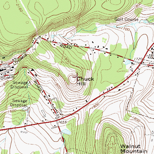 Topographic Map of Chuck Hill, NY