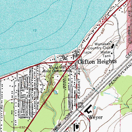 Topographic Map of Holy Communion Episcopal Church, NY