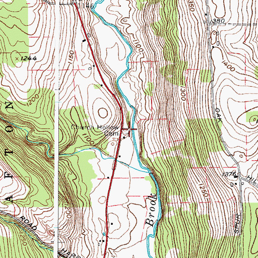 Topographic Map of Stevens Cemetery, NY