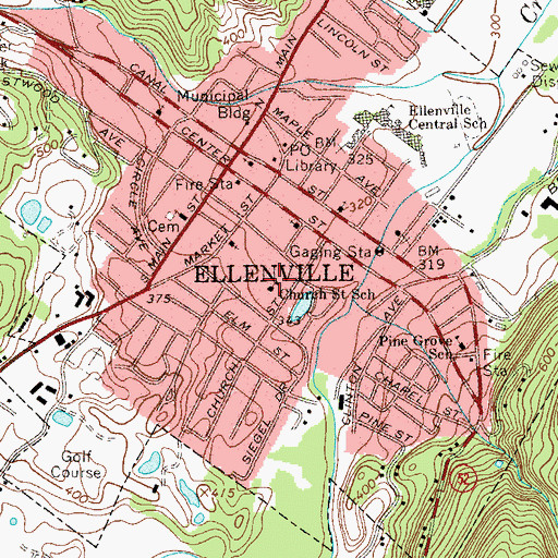 Topographic Map of Church Street School, NY