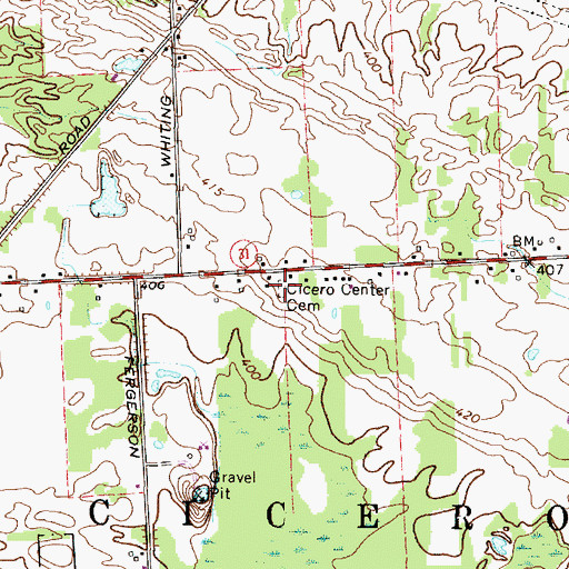 Topographic Map of Cicero Center Cemetery, NY