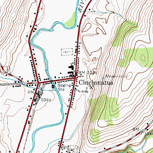 Topographic Map of Cincinnatus, NY