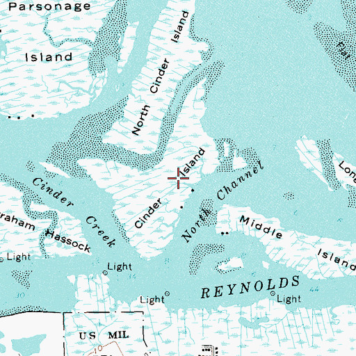 Topographic Map of Cinder Island, NY