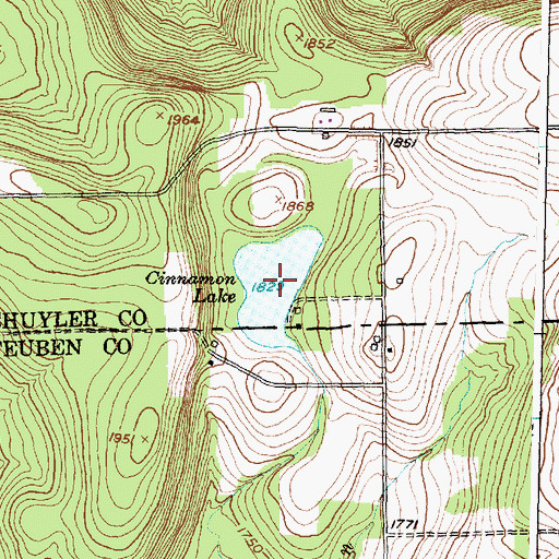 Topographic Map of Cinnamon Lake, NY
