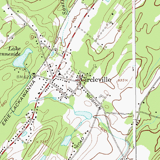 Topographic Map of Circleville, NY