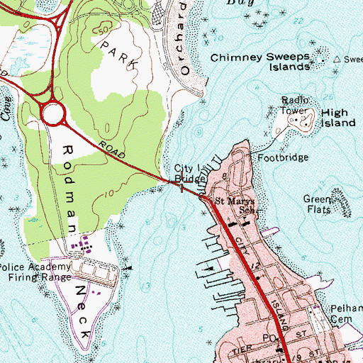 Topographic Map of City Island Bridge, NY