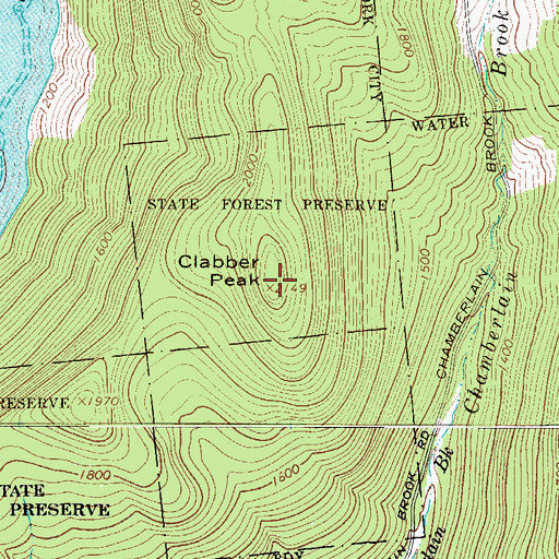 Topographic Map of Clabber Peak, NY