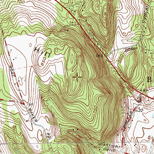 Topographic Map of Clapp Hill, NY
