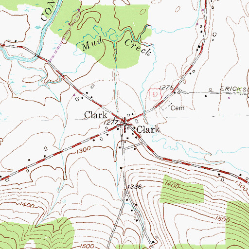 Topographic Map of Clark, NY
