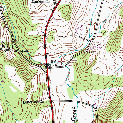 Topographic Map of Clark Brook, NY