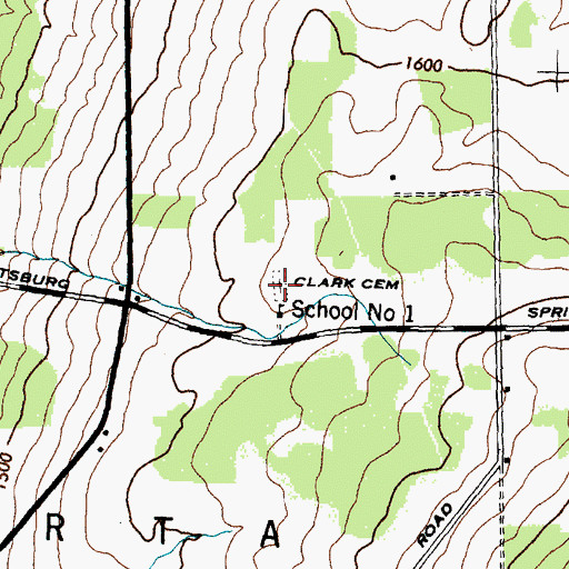 Topographic Map of Clark Cemetery, NY