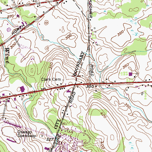 Topographic Map of Clark Cemetery, NY