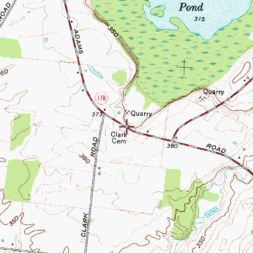 Topographic Map of Clark Cemetery, NY