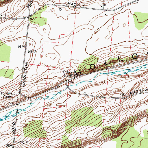 Topographic Map of Clark Cemetery, NY