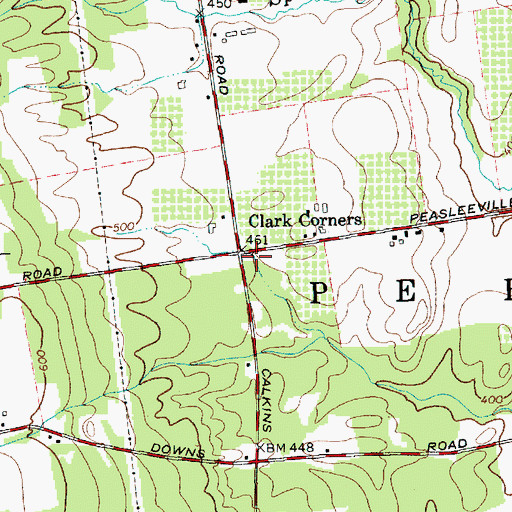 Topographic Map of Clark Corners, NY