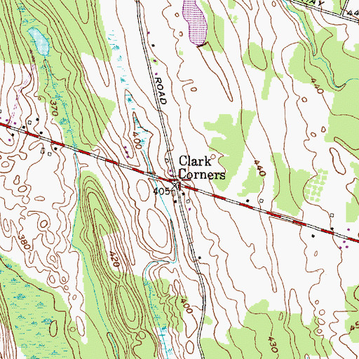 Topographic Map of Clark Corners, NY