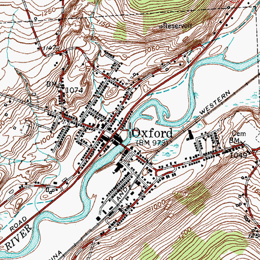 Topographic Map of Clark Creek, NY