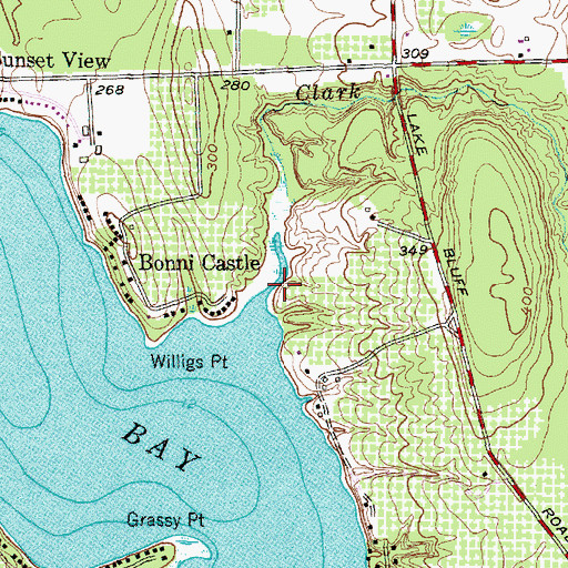 Topographic Map of Clark Creek, NY