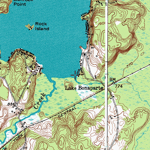 Topographic Map of Clark Creek, NY