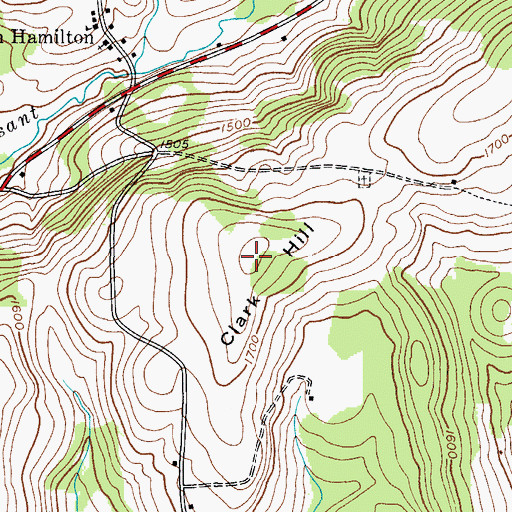 Topographic Map of Clark Hill, NY