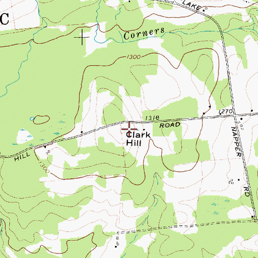 Topographic Map of Clark Hill, NY