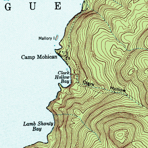 Topographic Map of Clark Hollow, NY