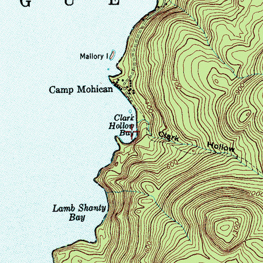 Topographic Map of Clark Hollow Bay, NY