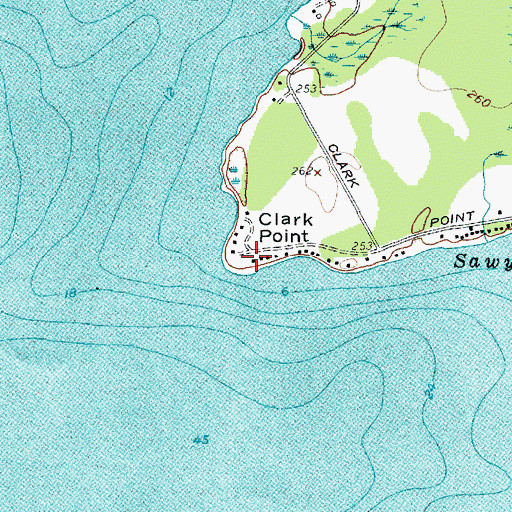Topographic Map of Clark Point, NY
