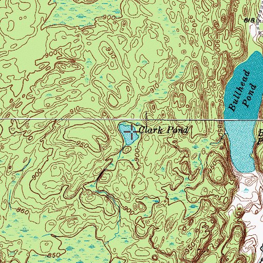Topographic Map of Clark Pond, NY